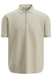 JACK & JONES Big & Tall Black Zip Neck Polo Shirt | BadRhino 1