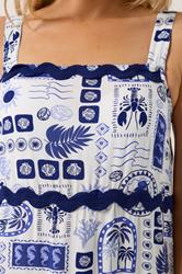 LTS Tall Women's Blue Postcard Print Maxi Dress | Long Tall Sally 5