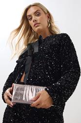 Gold Faux Leather Metallic Clutch Bag | Yours Clothing 2