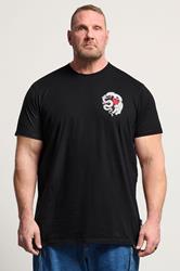 BadRhino Big & Tall Black Extra Long Japanese Animal Graphic T-Shirt | BadRhino 3