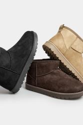 Chocolate Brown Faux Fur Lining Ankle Boots In Extra Wide EEE Fit | Yours Clothing 6