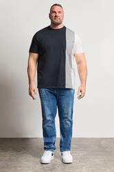 BadRhino Big & Tall Navy Blue Cut & Sew  T-Shirt | BadRhino 2