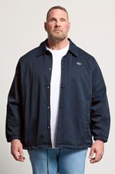 JACK & JONES Big & Tall Navy Blue Button Up Jacket | BadRhino 3