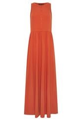 LTS Tall Orange Button Detail Cotton Maxi Dress