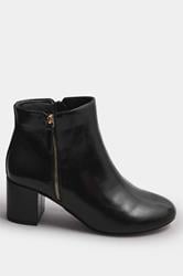 Black Faux Leather Block Heel Ankle Boots In Wide E Fit & Extra Wide EEE Fit | Yours Clothing 3