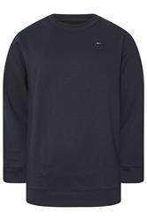 BadRhino Big & Tall Navy Blue Crew Neck Sweatshirt | BadRhino 5
