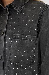 LTS Tall Grey Studded Denim Shirt | Long Tall Sally 4