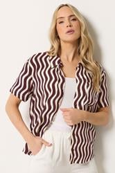LTS Tall Women's Burgundy Red Wavy Print Shirt | Long Tall Sally 3