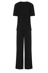 LTS Tall Women's Set Black Oversized T-Shirt & Wide Leg Trousers | Long Tall Sally 6