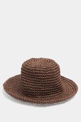 Chocolate Brown Woven Bucket Hat