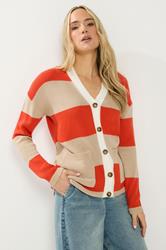 LTS Tall Women's Natural Brown & Red Cardigan | Long Tall Sally 1