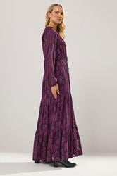 LTS Tall Purple Jacquard Boho Maxi Dress | Long Tall Sally 3