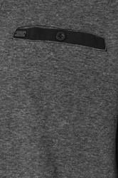 KAM Big & Tall Grey Sweat Long Sleeve Polo Shirt | BadRhino 5