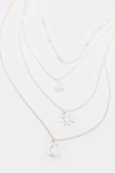 Silver Tone Layered Celestial Necklace | Yours Clothing 3