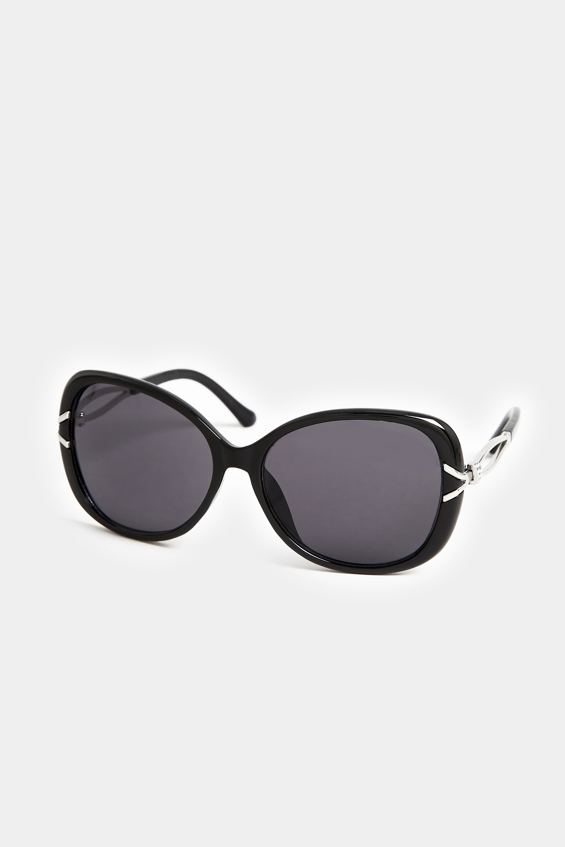 Black Oversized Diamante Knot Sunglasses | Yours Clothing 2