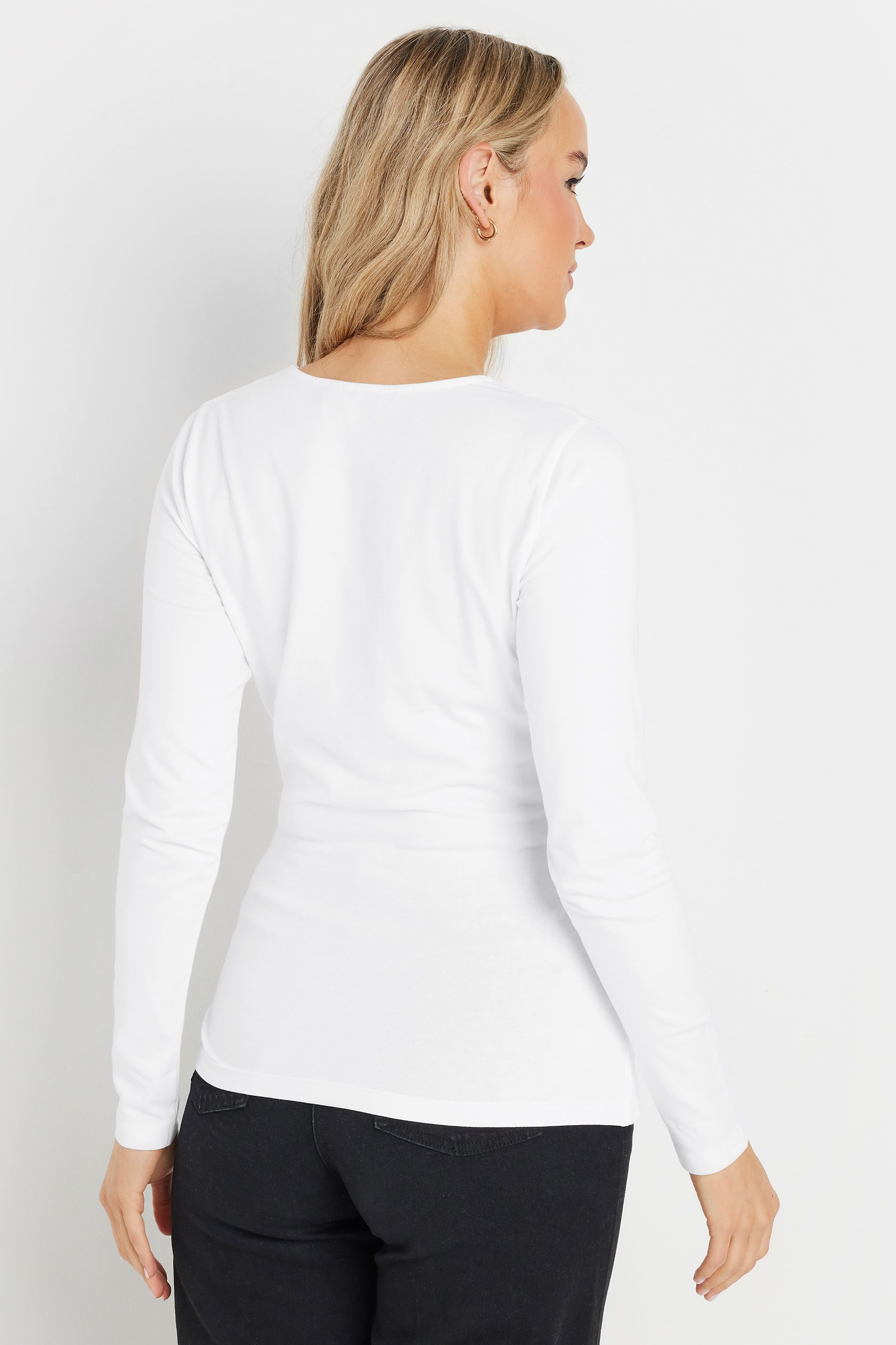 LTS Tall White Long Sleeve Wrap Top | Long Tall Sally 3