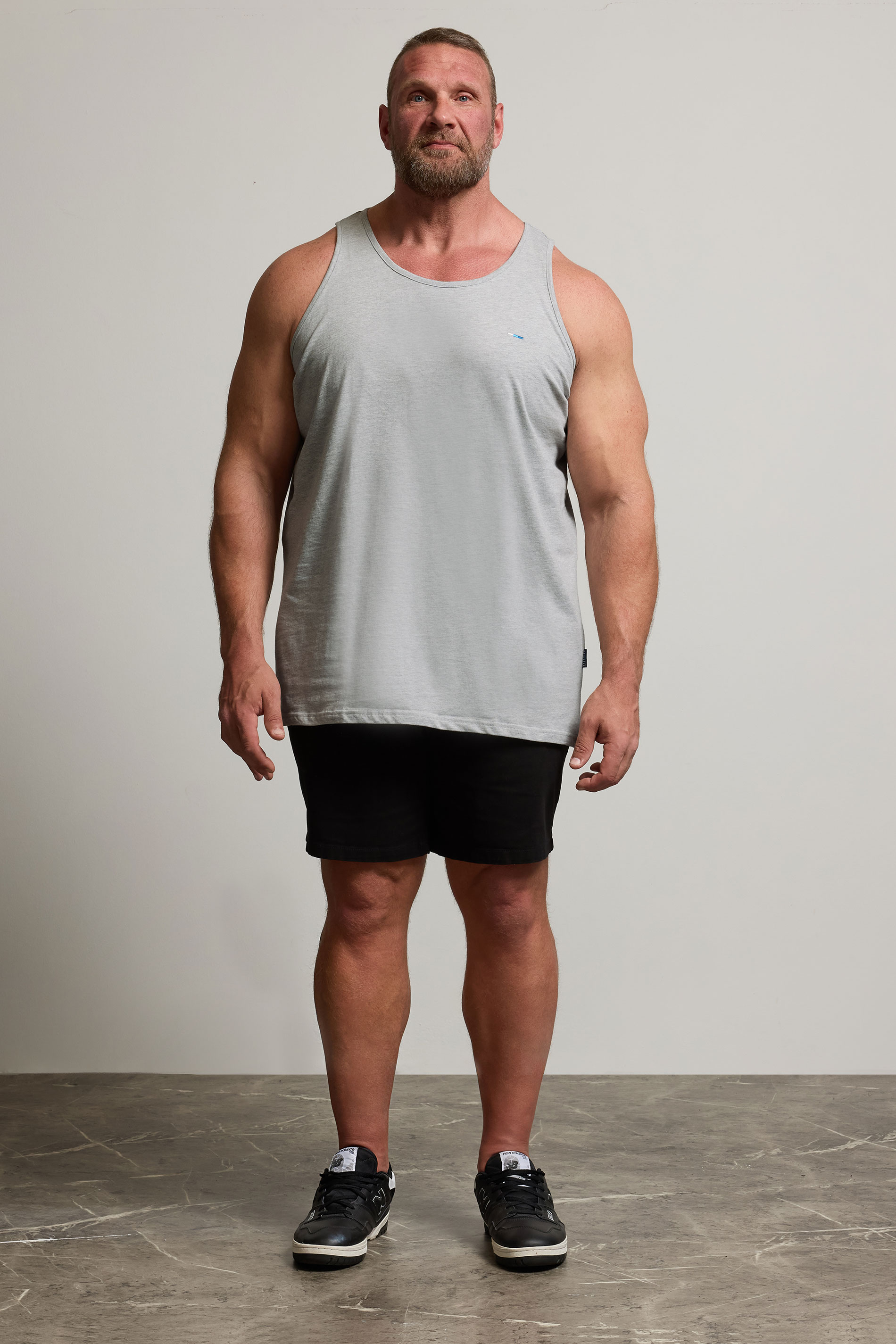 BadRhino Grey Marl Plain Vest Top | BadRhino 3