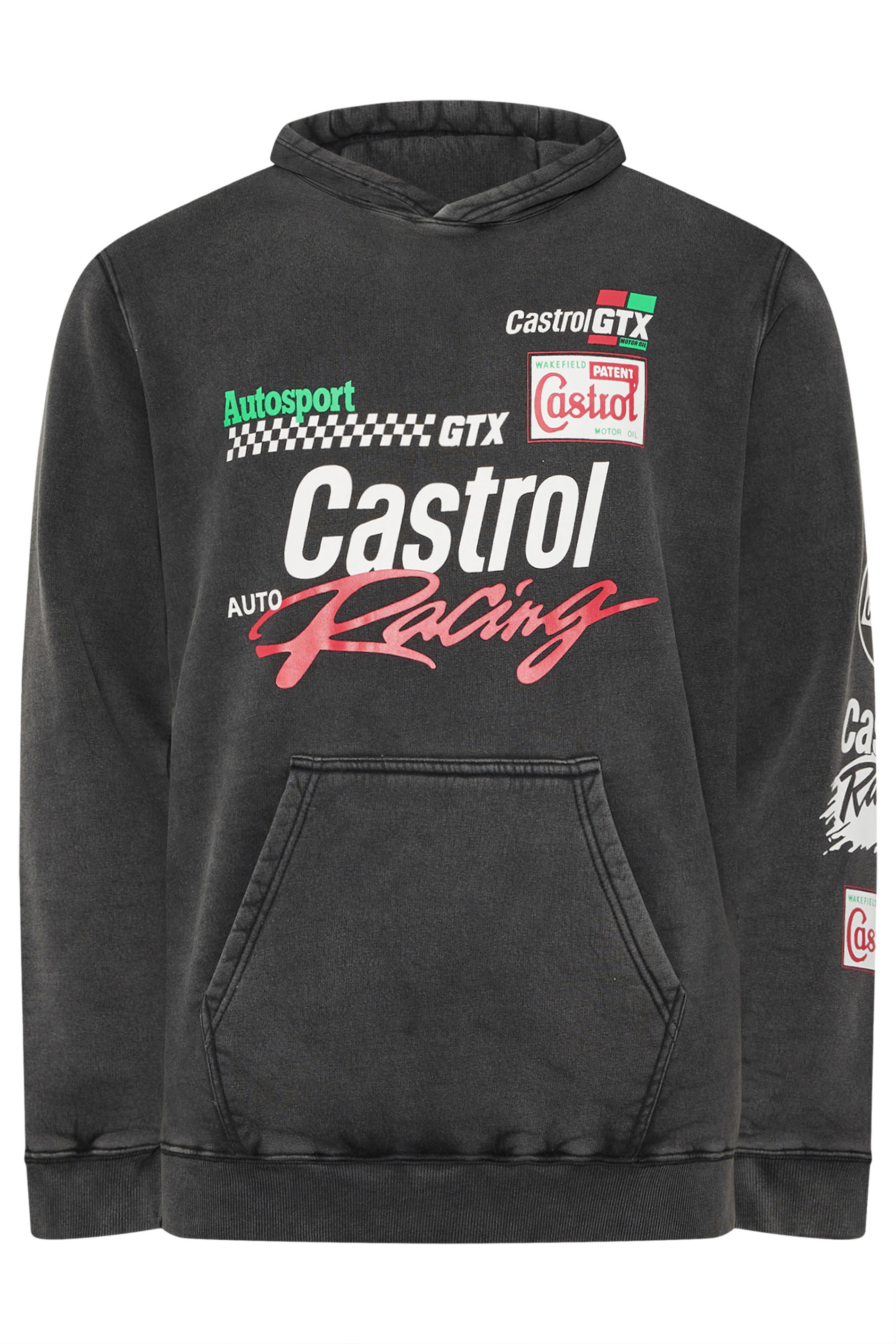 BadRhino Big & Tall Black 'Castrol' Acid Wash Hoodie | BadRhino 1