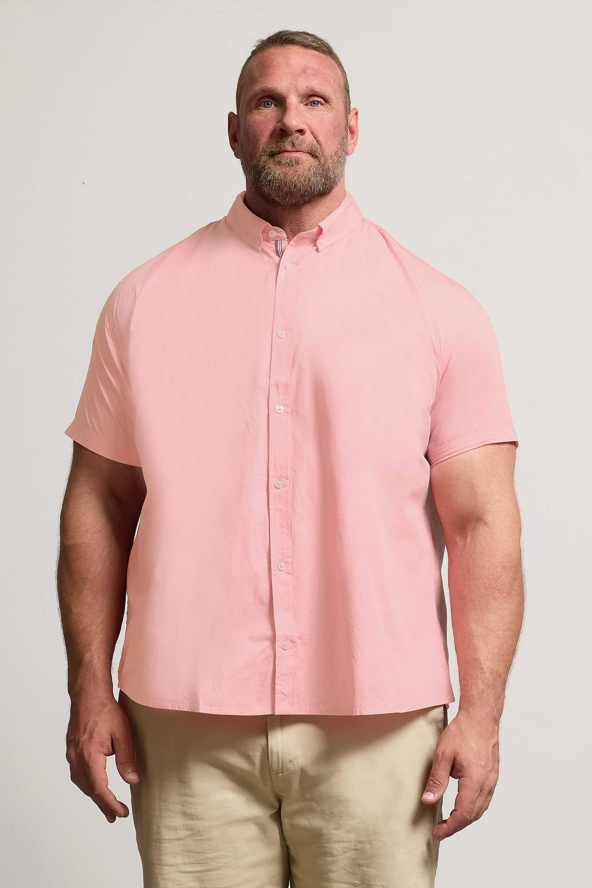 BadRhino Big & Tall Pink Poplin Shirt | BadRhino 1