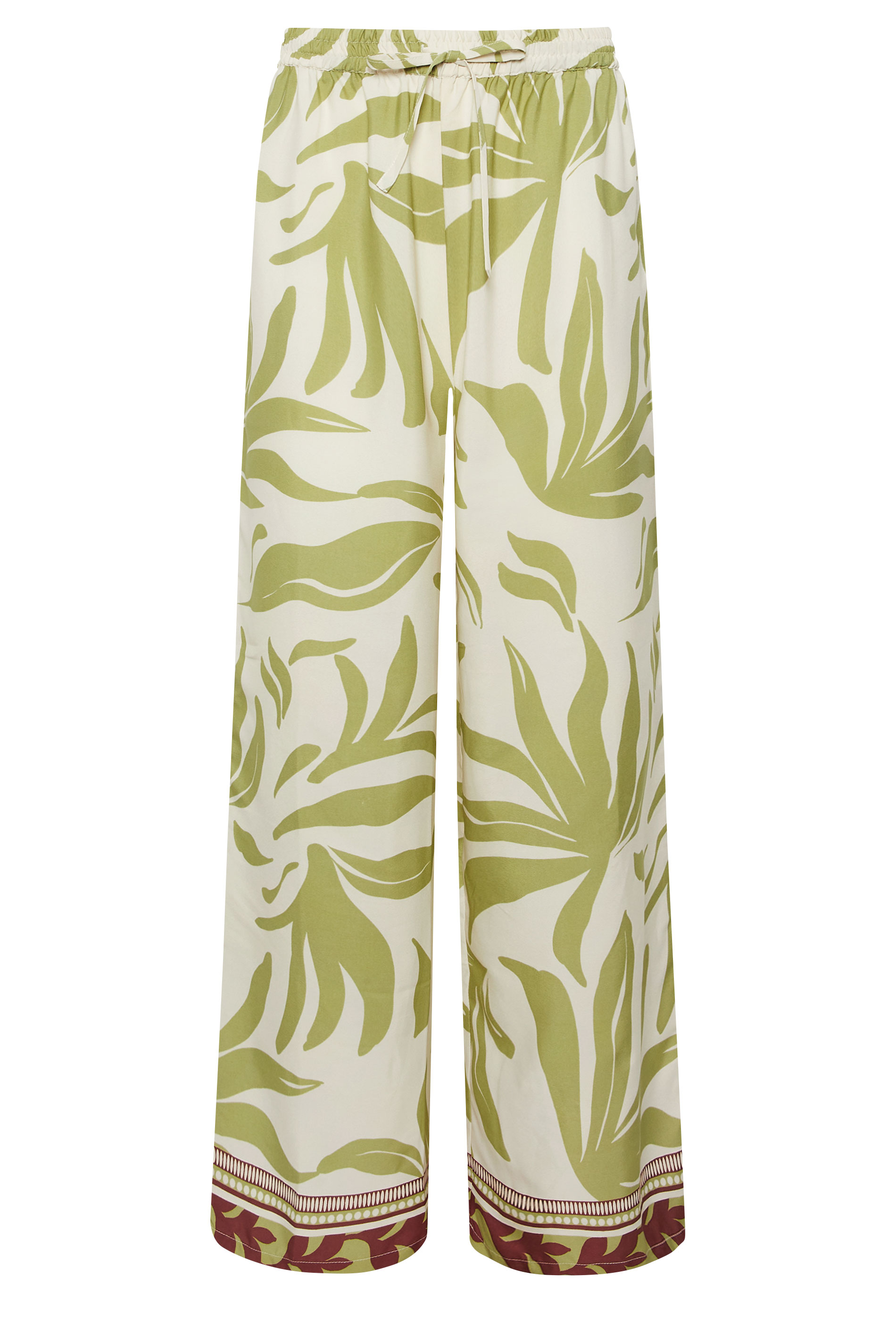 LTS Tall Lime Green Palm Wide Leg Trousers | Long Tall Sally 5