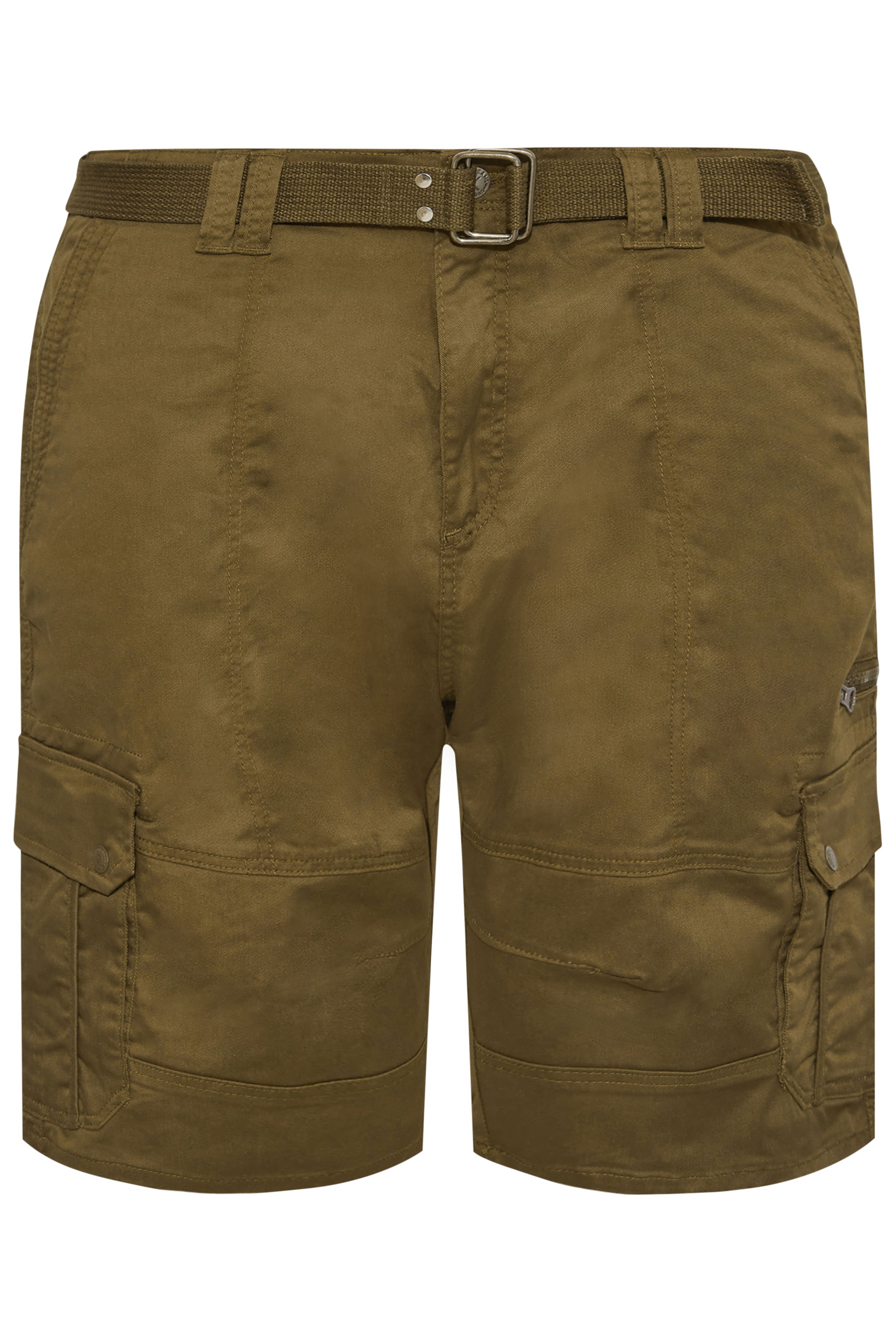 KAM Khaki Green Canvas Cargo Shorts | BadRhino 4