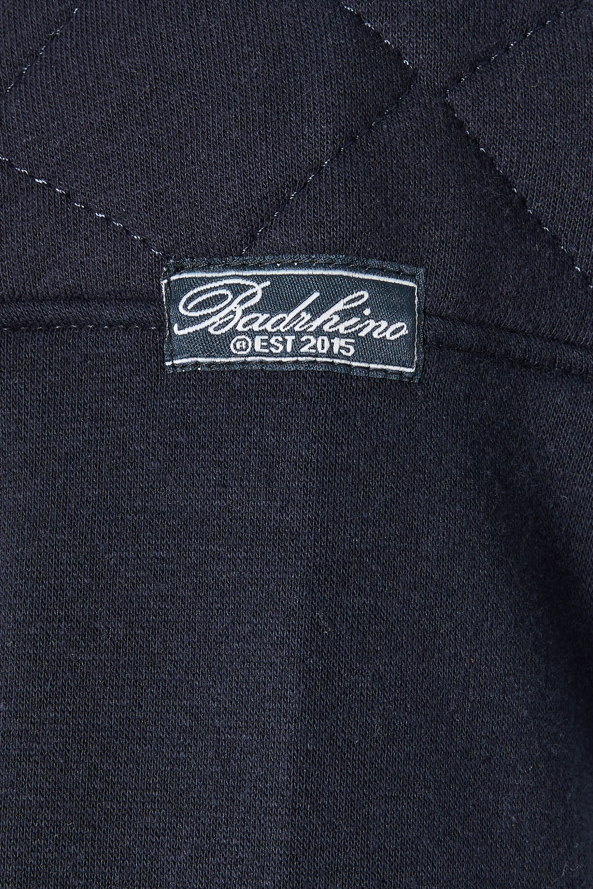 BadRhino Big & Tall Navy Blue Diamond Quilted Quarter Zip Sweatshirt | BadRhino 7