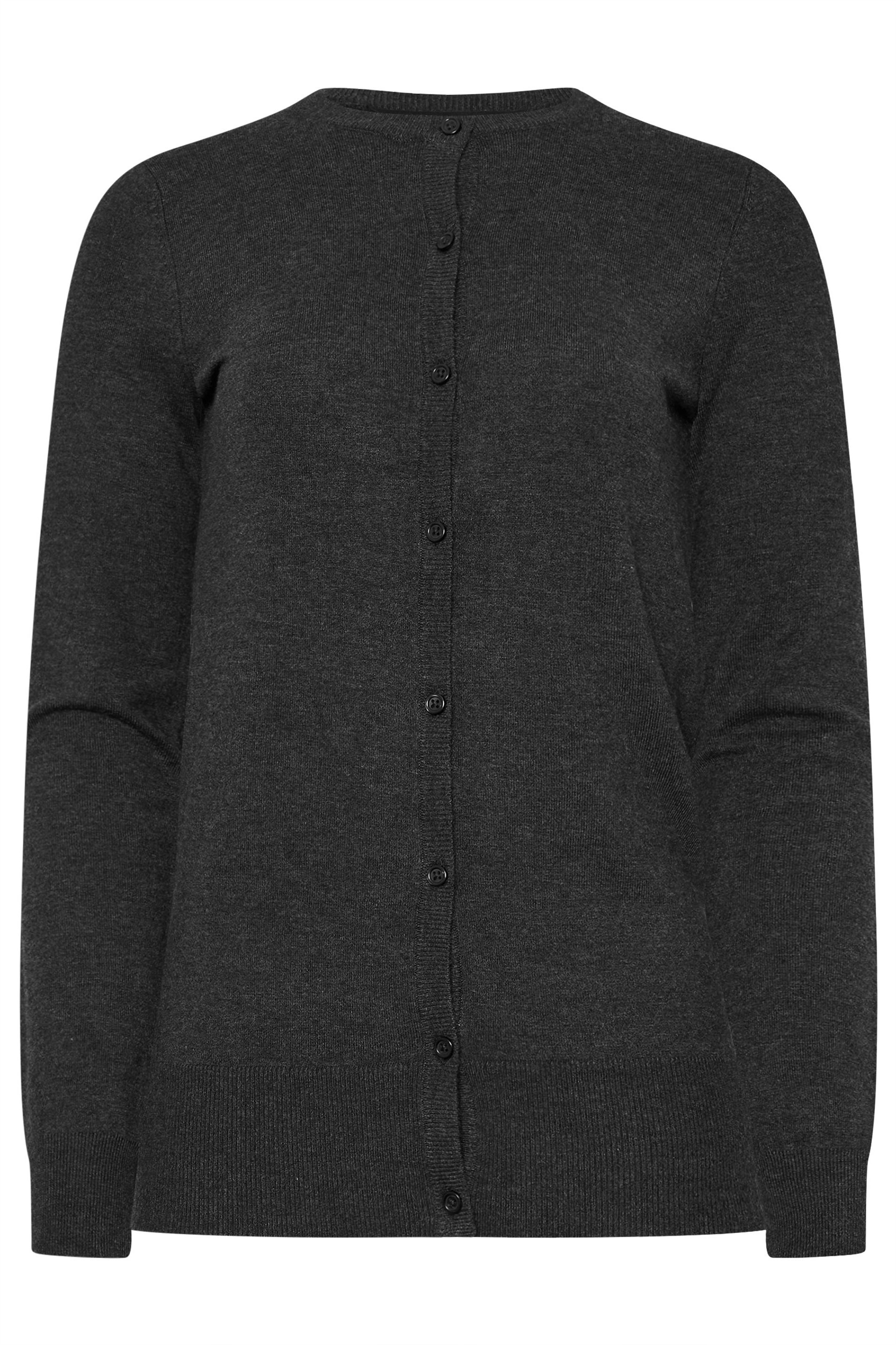LTS Tall Dark Grey Button Down Knit Cardigan | Long Tall Sally 5