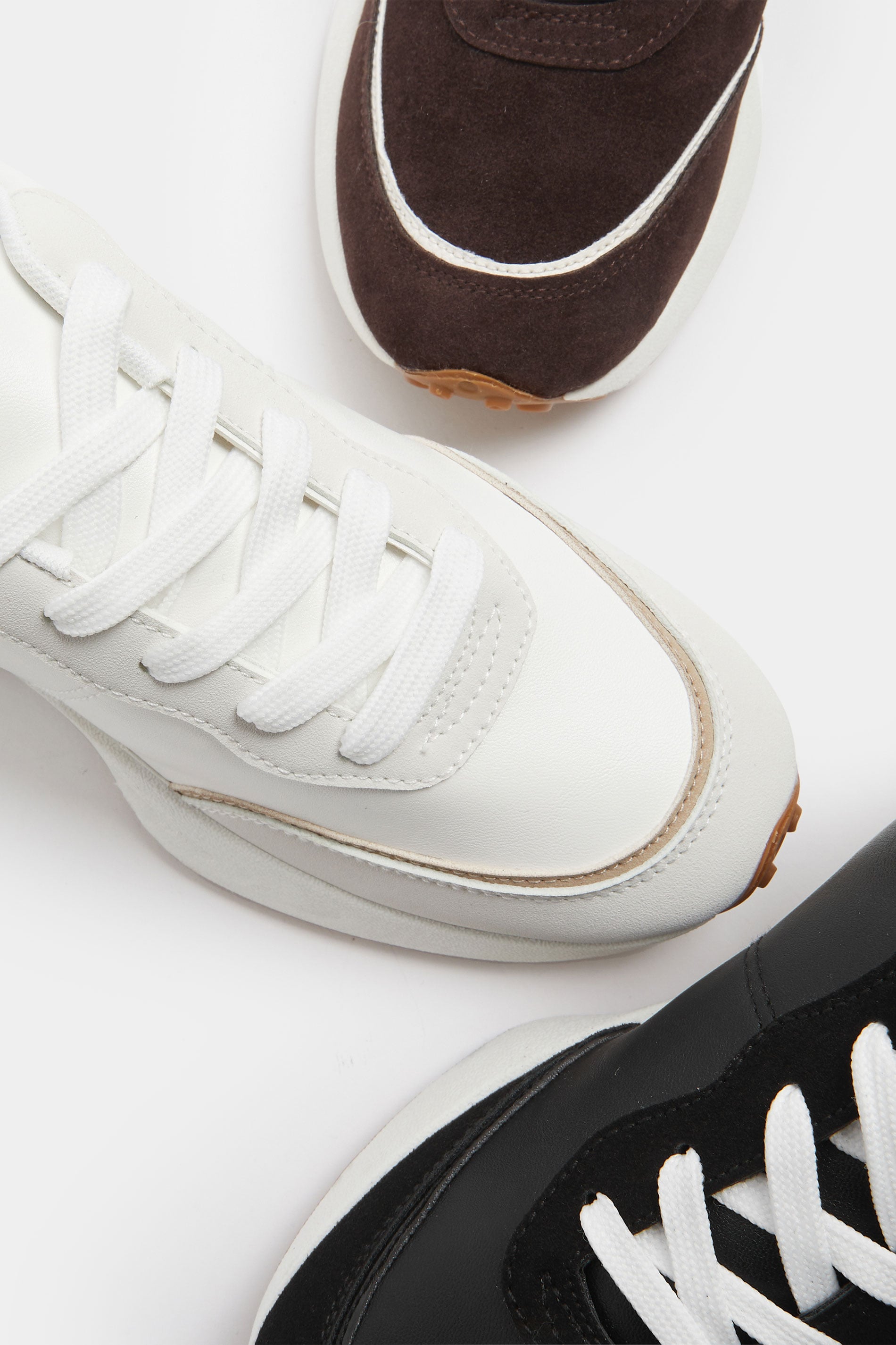 White Faux Leather Runner Trainers In Extra Wide EEE Fit | Yours Clothing 6