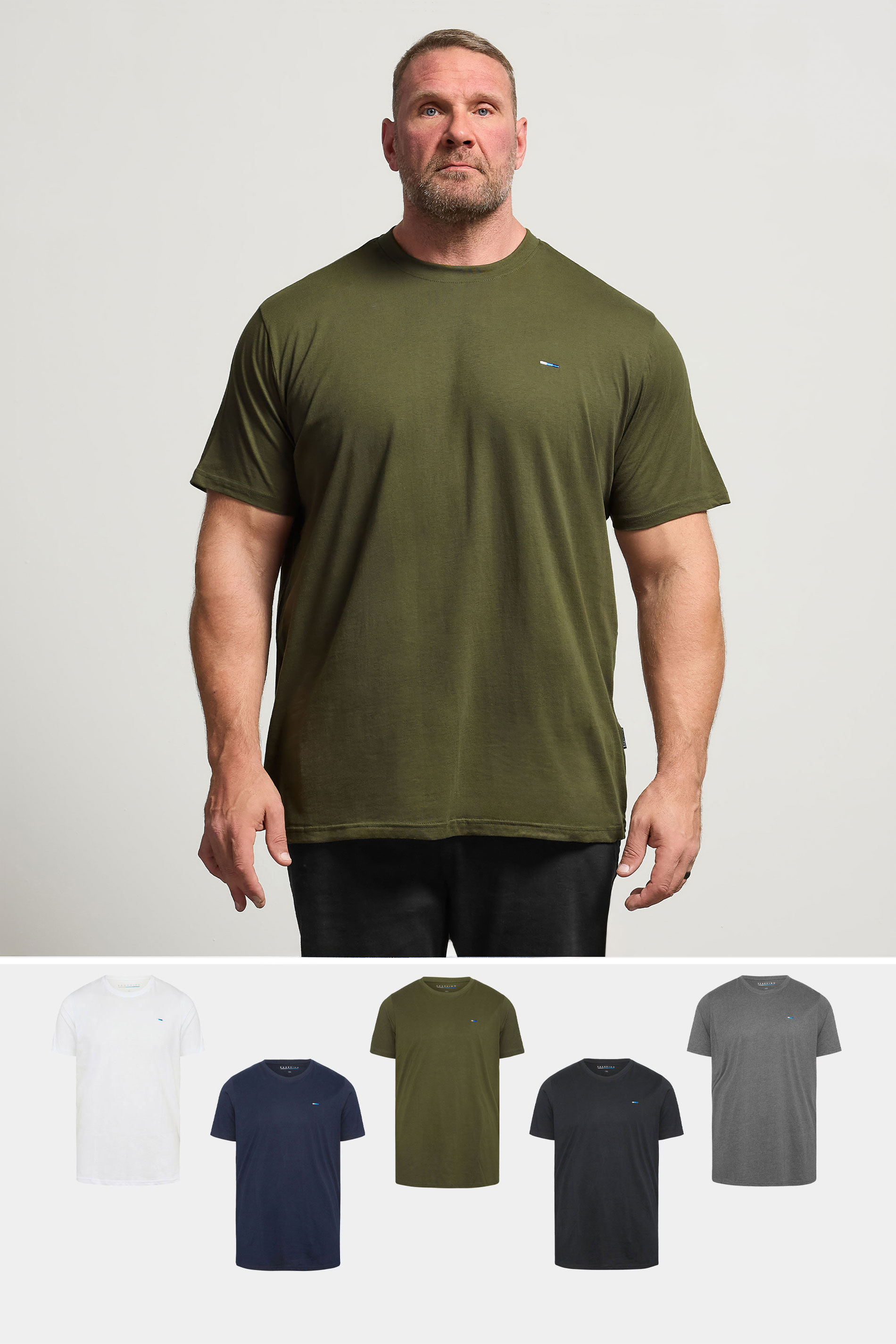 BadRhino Big & Tall 5 Pack Black & White Core T-Shirts | BadRhino 1