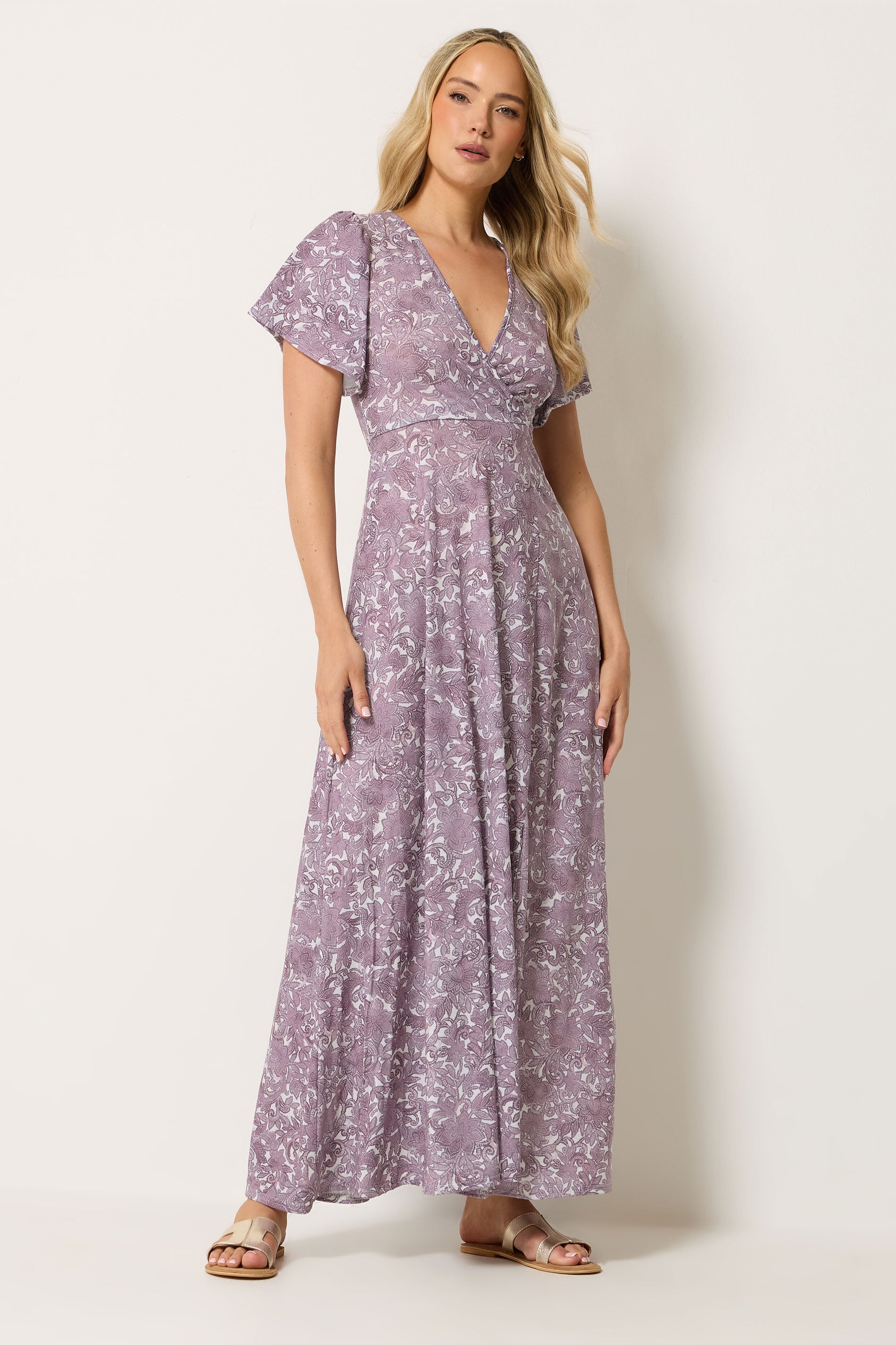 LTS Tall Women's Pink Floral Wrap Maxi Dress | Long Tall Sally 3