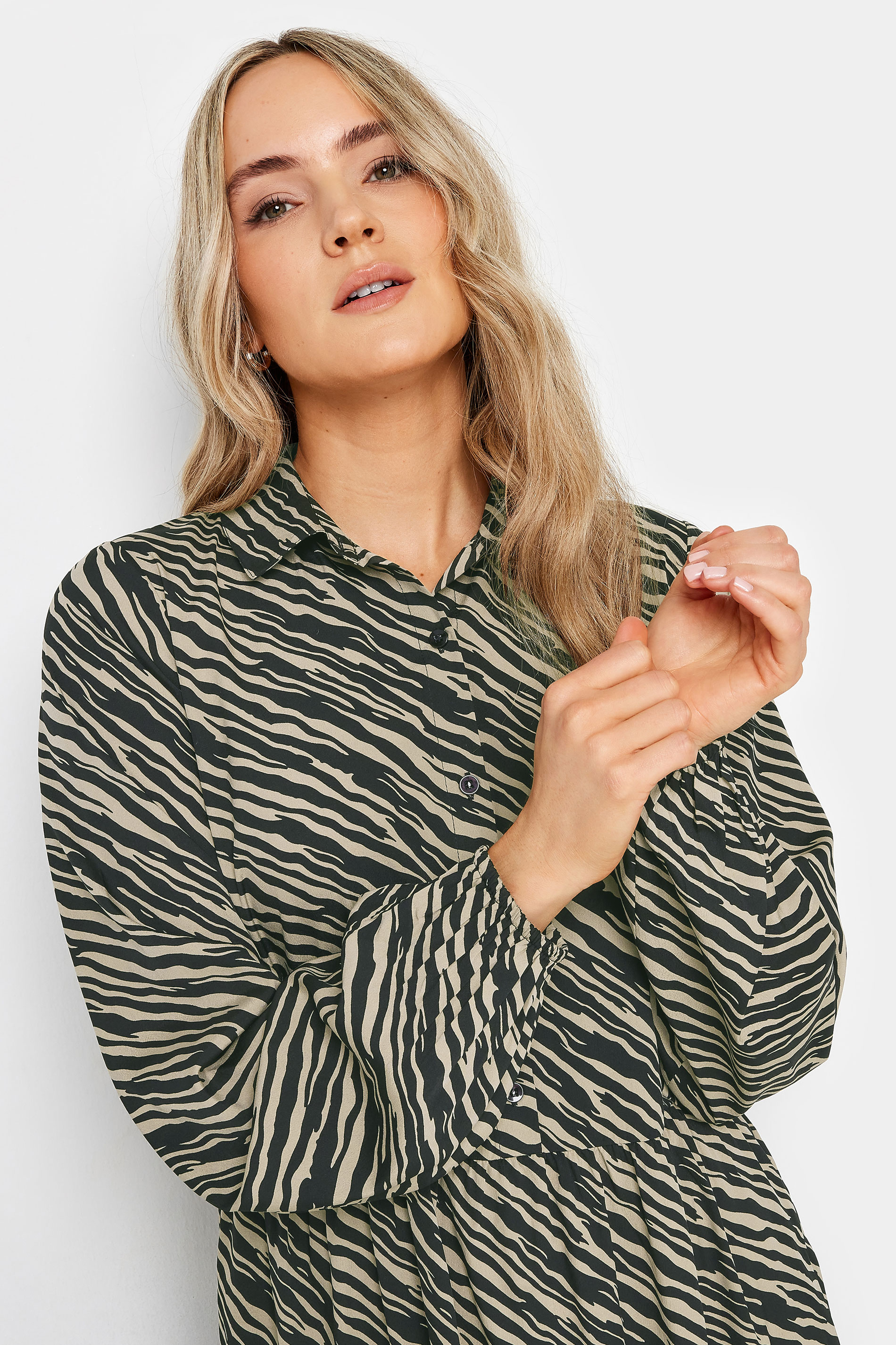 LTS Tall Black Zebra Print Tiered Maxi Dress | Long Tall Sally 4