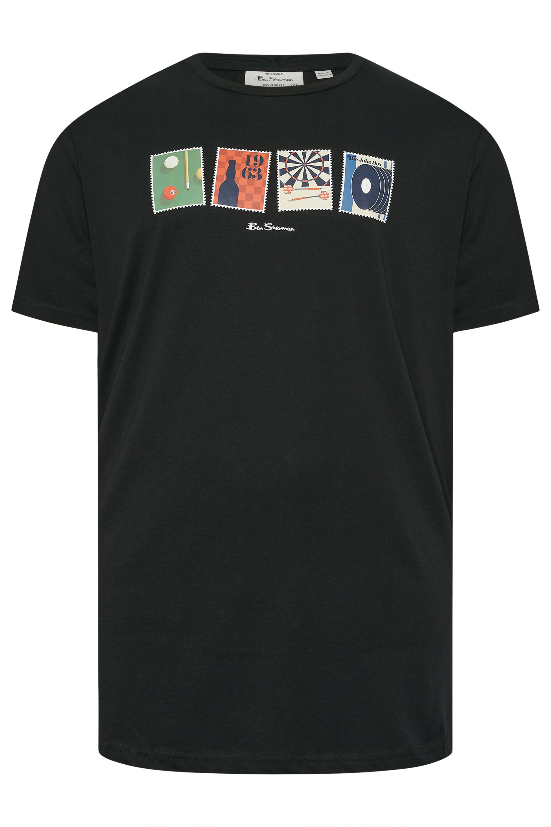 Ben Sherman Big & Tall Black Pub Graphic T-Shirt | BadRhino 4