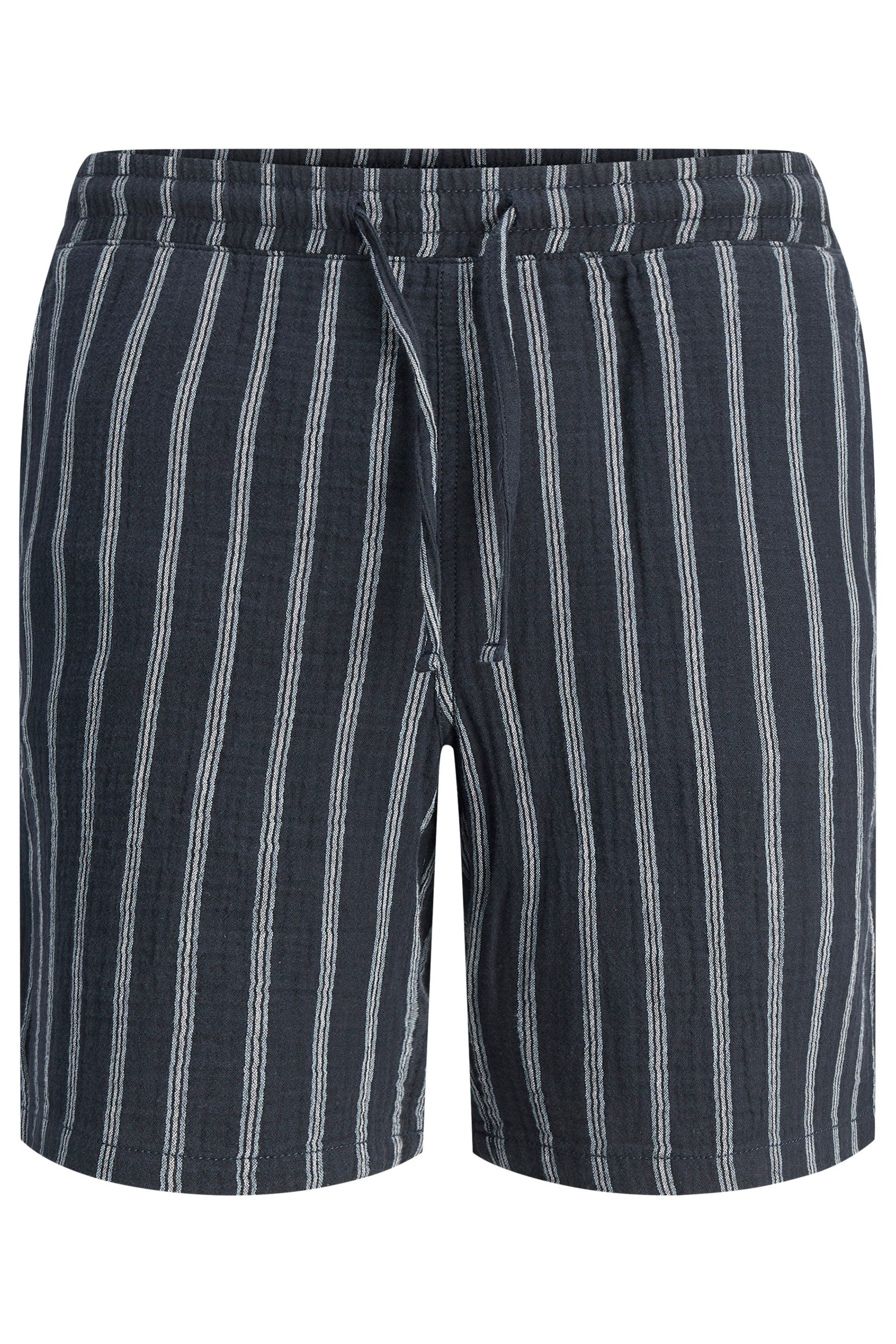 JACK & JONES Big & Tall Navy Blue & White Stripe Jogger Shorts | BadRhino 3