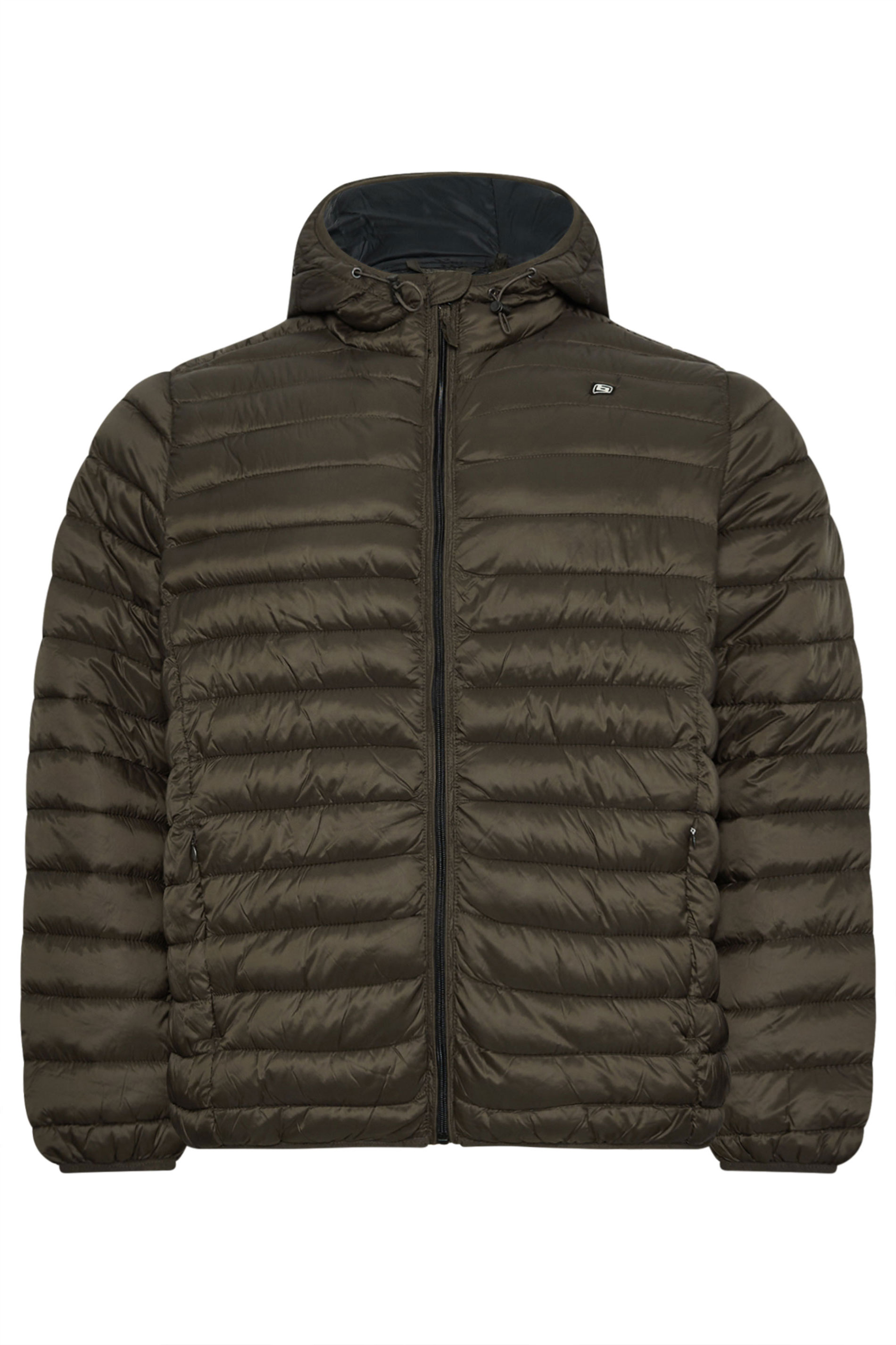 BLEND Big & Tall Brown Romsey Hooded Puffer Jacket | BadRhino 3