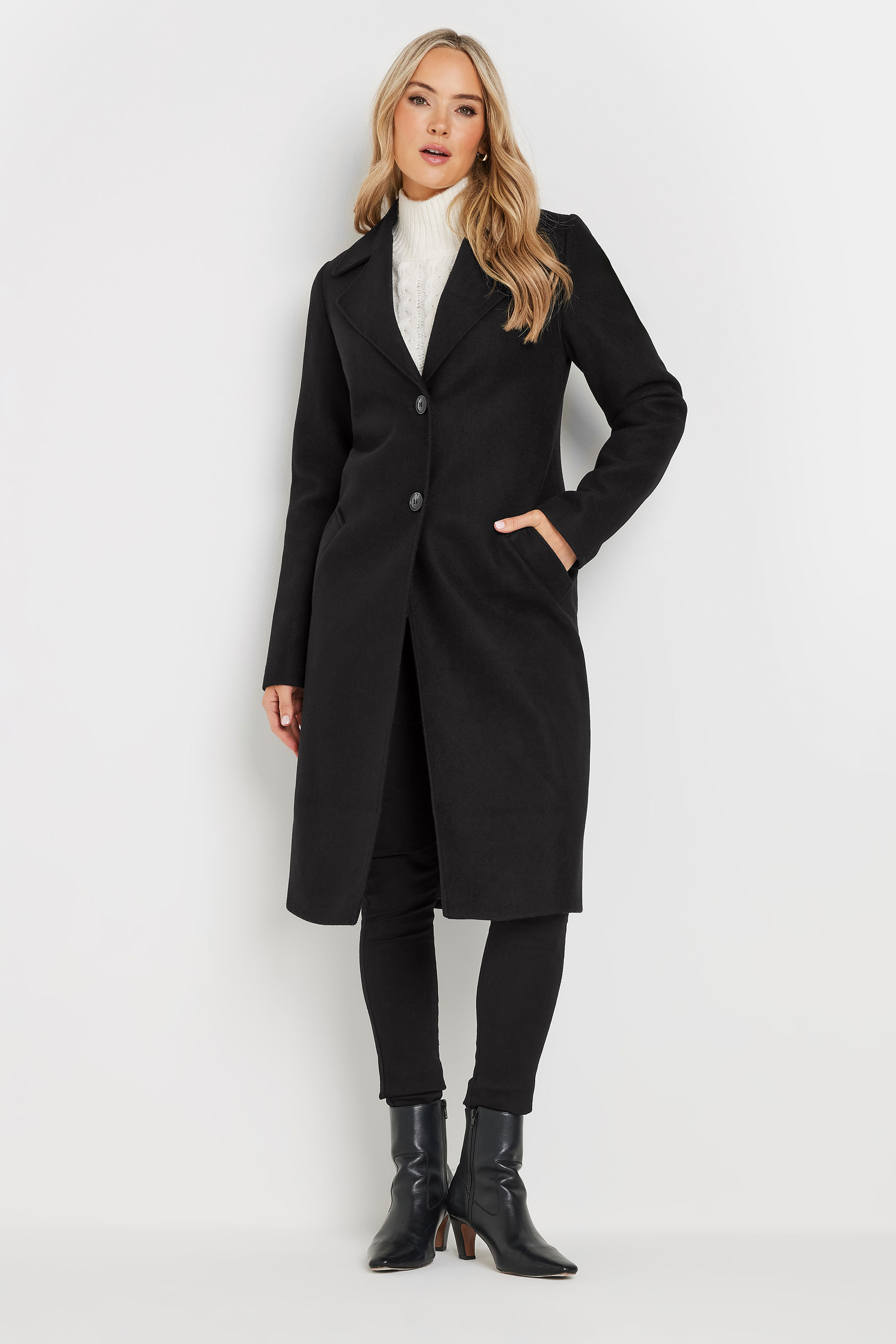LTS Tall Black Single Breasted Formal Coat | Long Tall Sally 2