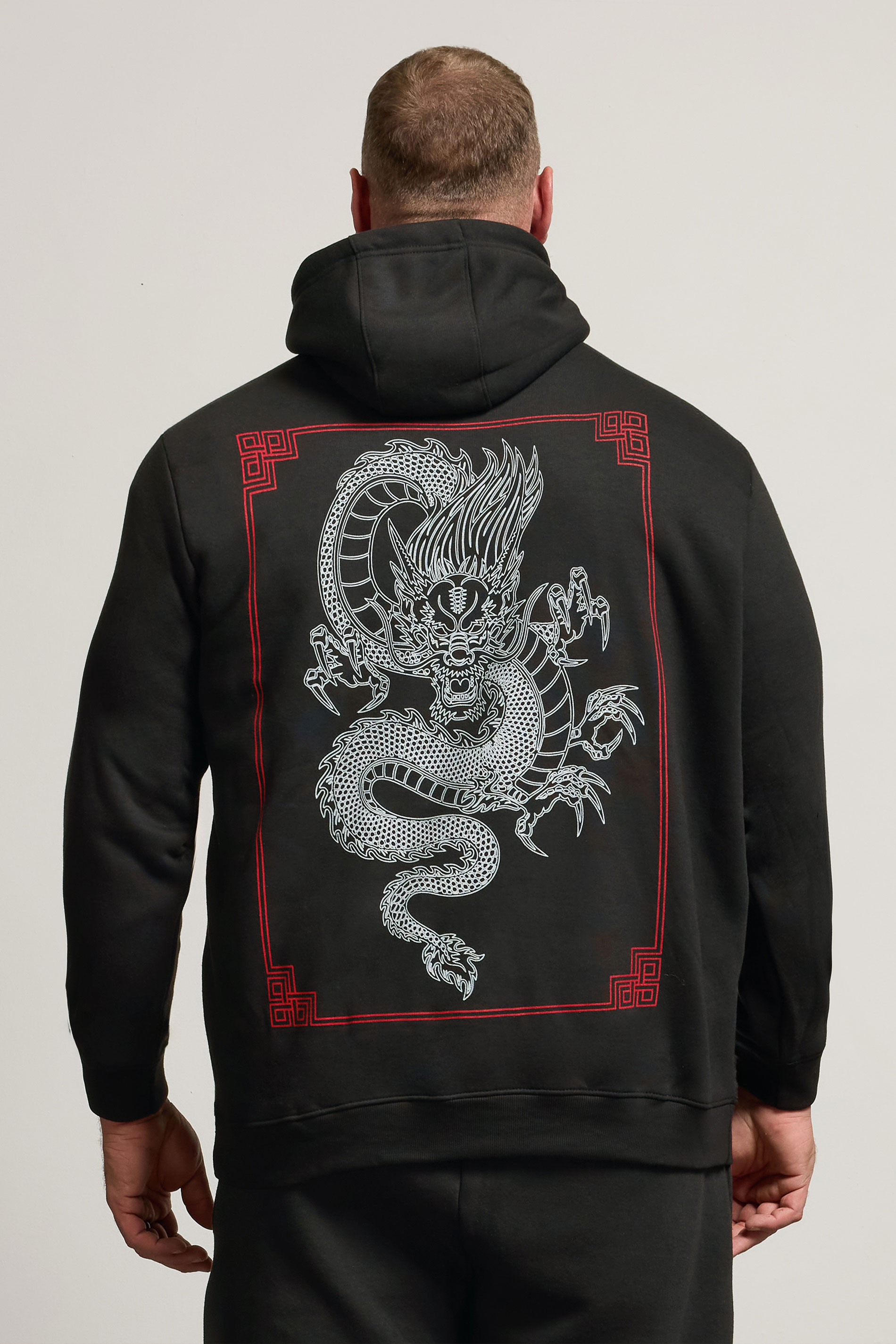 BadRhino Big & Tall Black Dragon Graphic Hoodie | BadRhino 3
