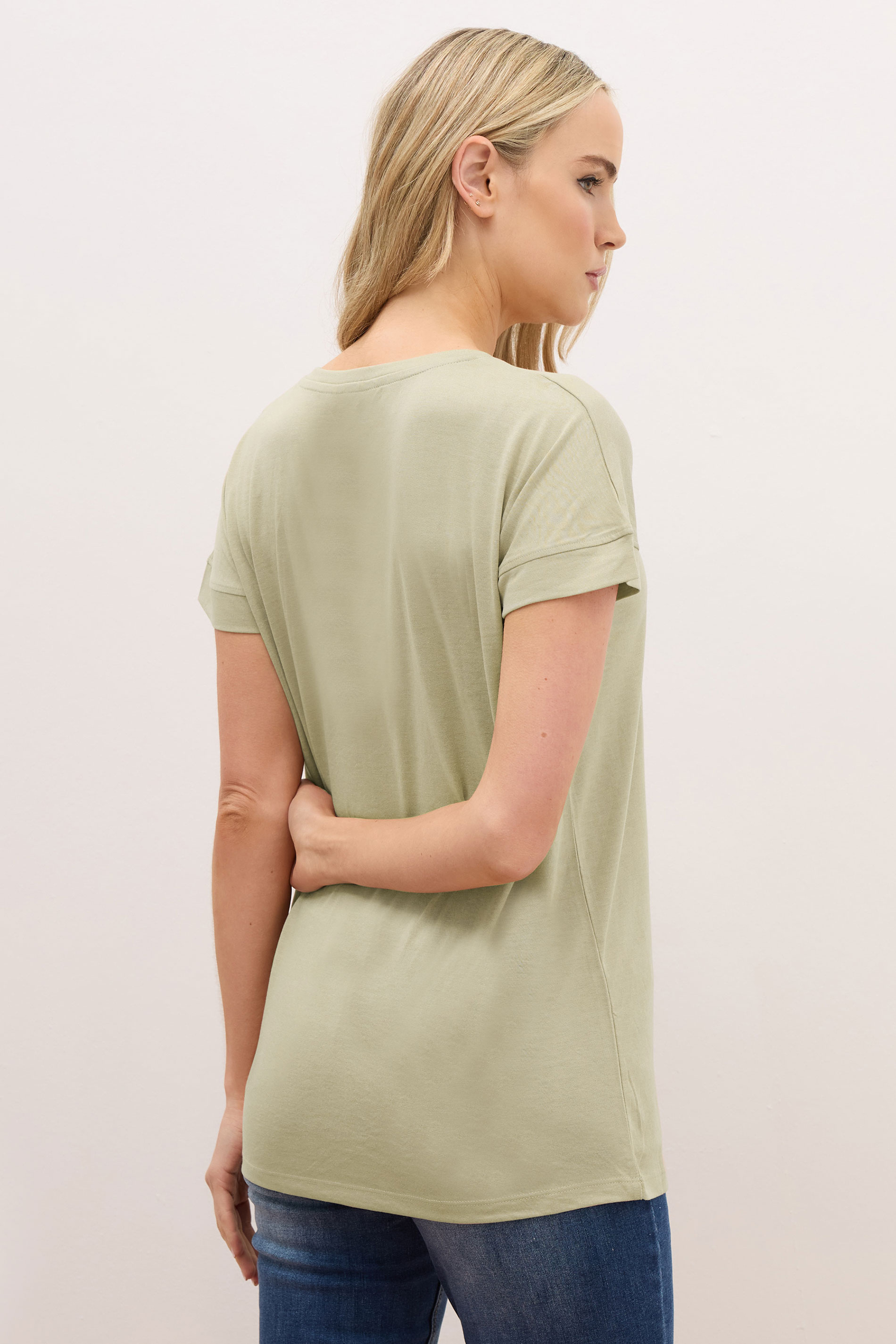 LTS PREMIUM Tall Stone Brown V-Neck Modal T-Shirts | Long Tall Sally 3