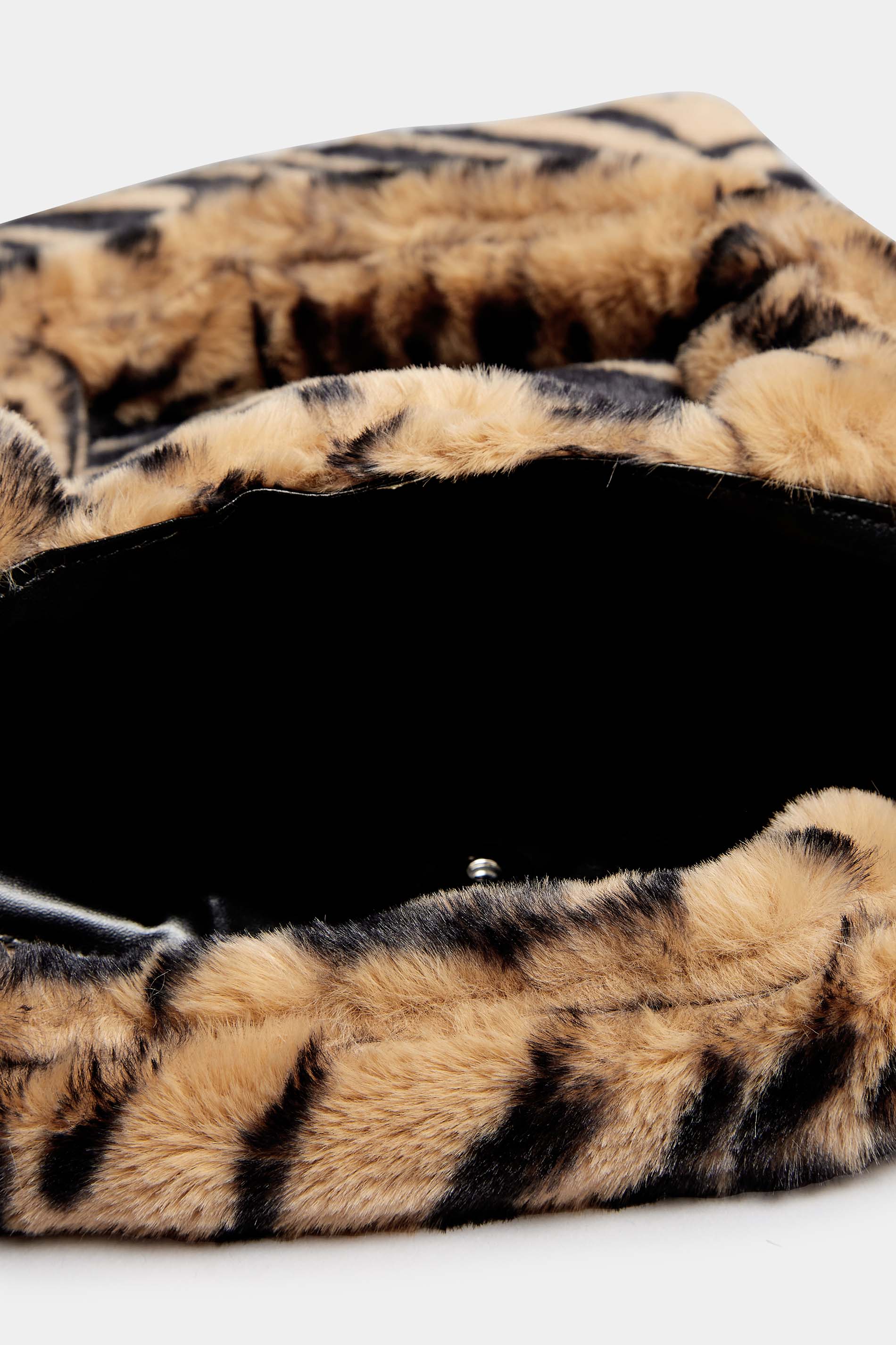 Brown Zebra Print Faux Fur Tote Bag 6