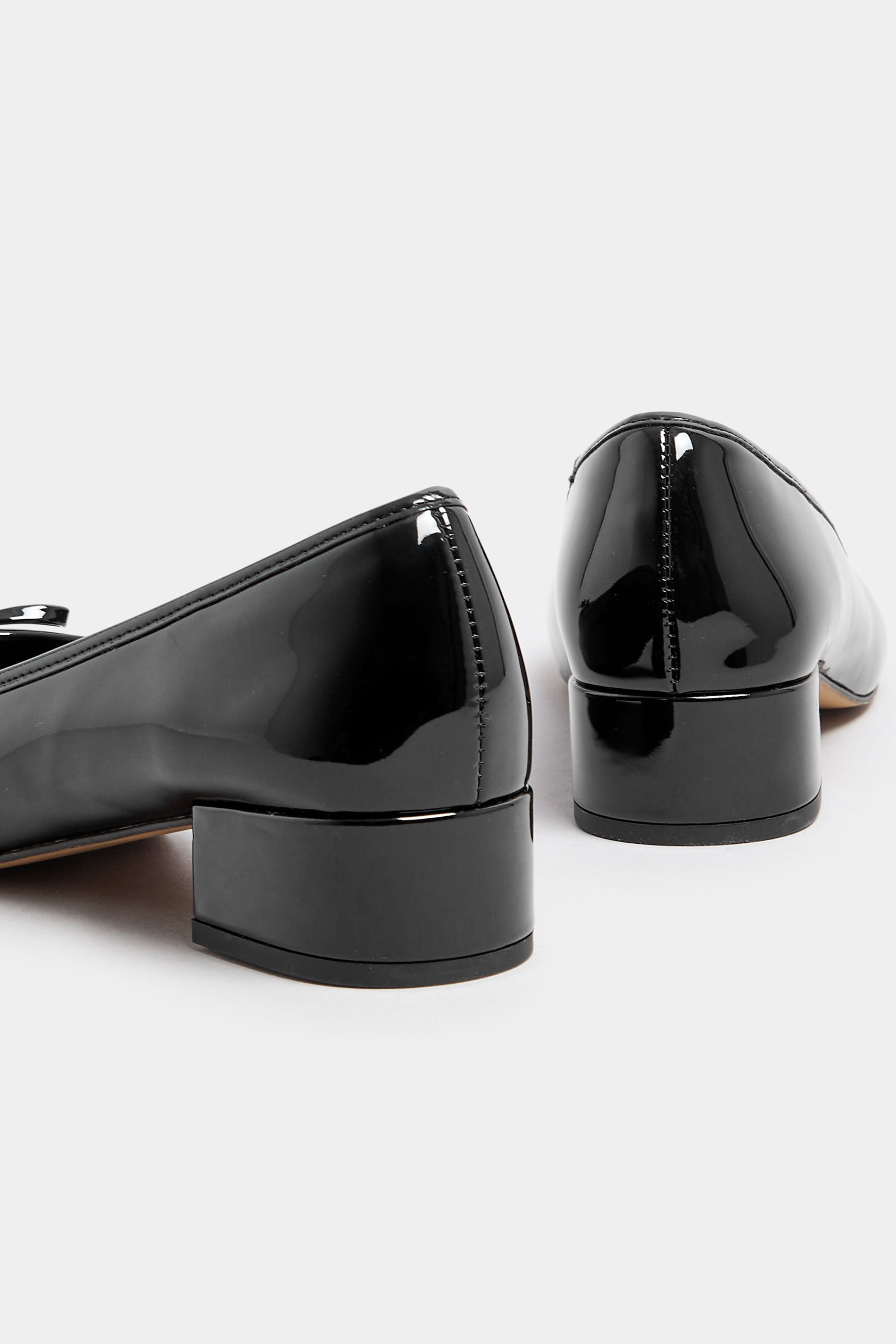 LTS Black Patent Heeled Ballet Pumps In Standard Fit | Long Tall Sally 4
