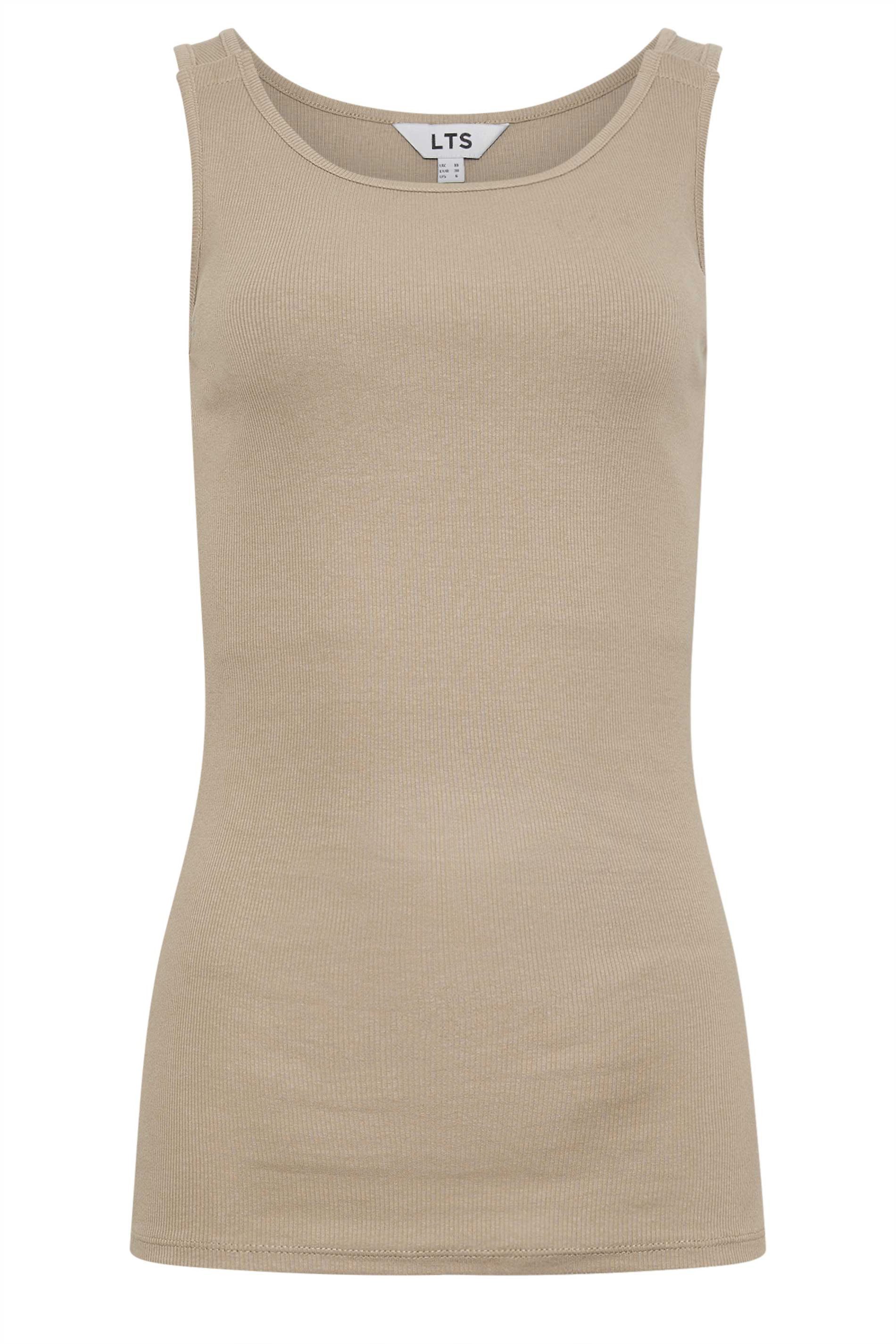 LTS Tall Womens Maternity Beige Brown Popper Fastening Nursing Vest | Long Tall Sally 6