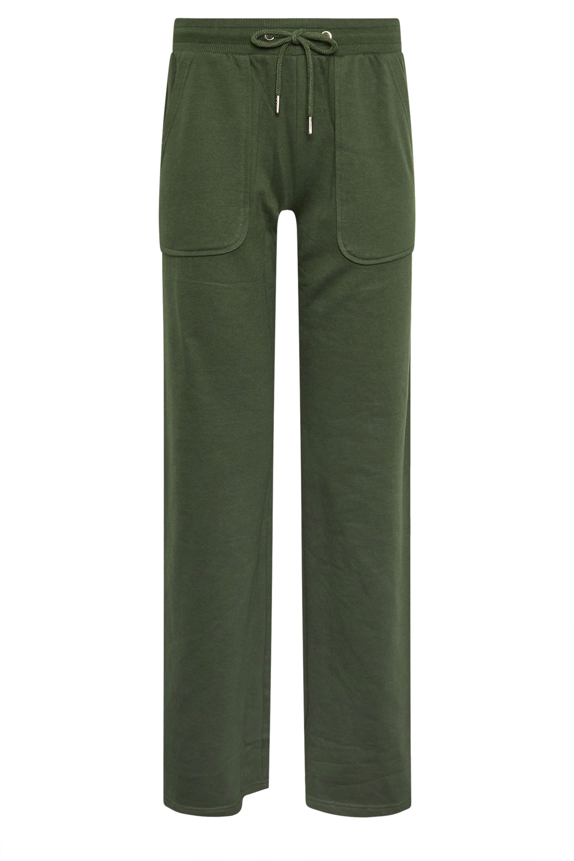 LTS Tall Khaki Green Pocket Patch Wide Leg Joggers | Long Tall Sally 5