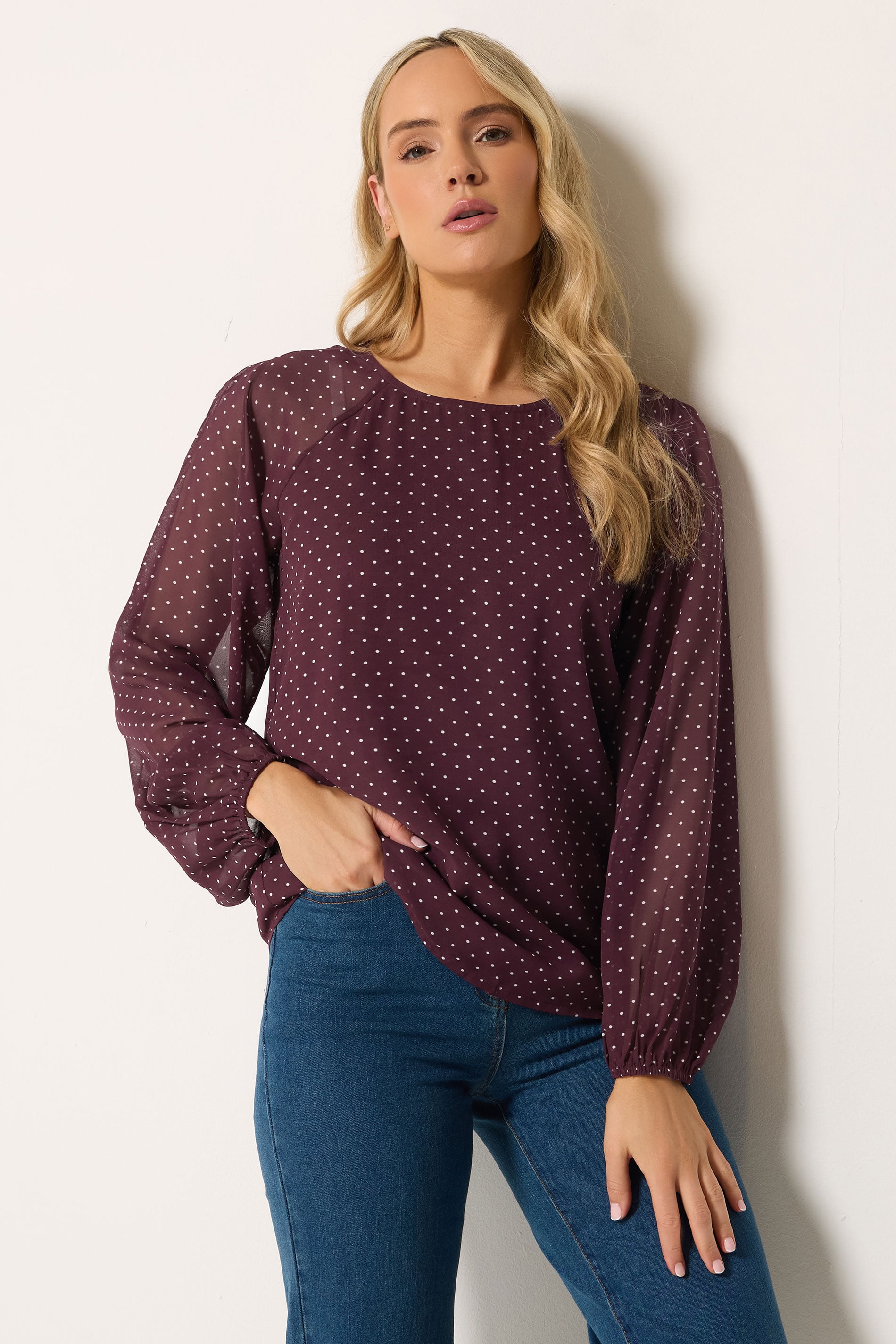 LTS Tall Women's Red Polka Dot Top | Long Tall Sally 3