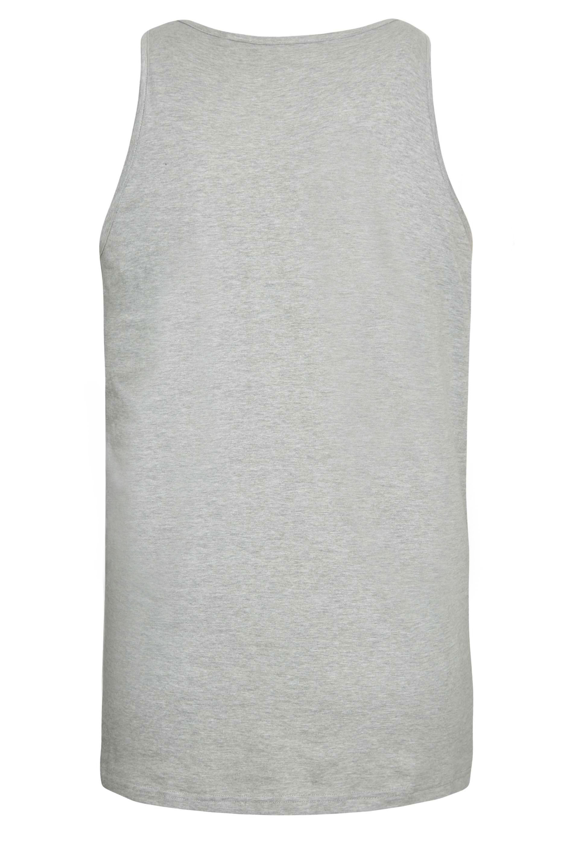 BadRhino Big & Tall Grey Marl Extra Long Plain Vest Top | BadRhino 6