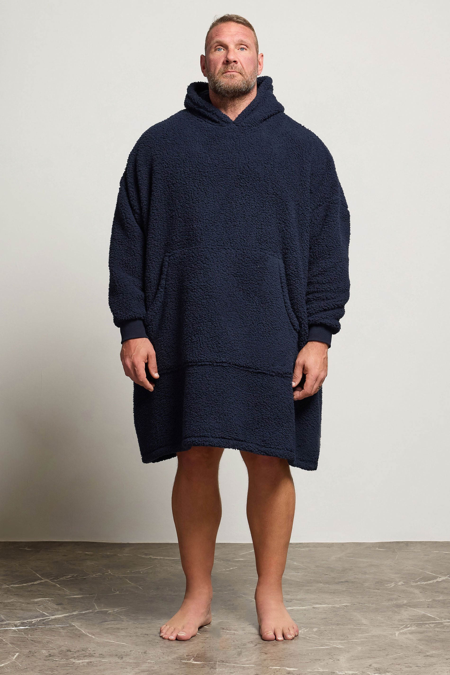 BadRhino Big & Tall Navy Blue Super Soft Blanket Hoodie | BadRhino 3