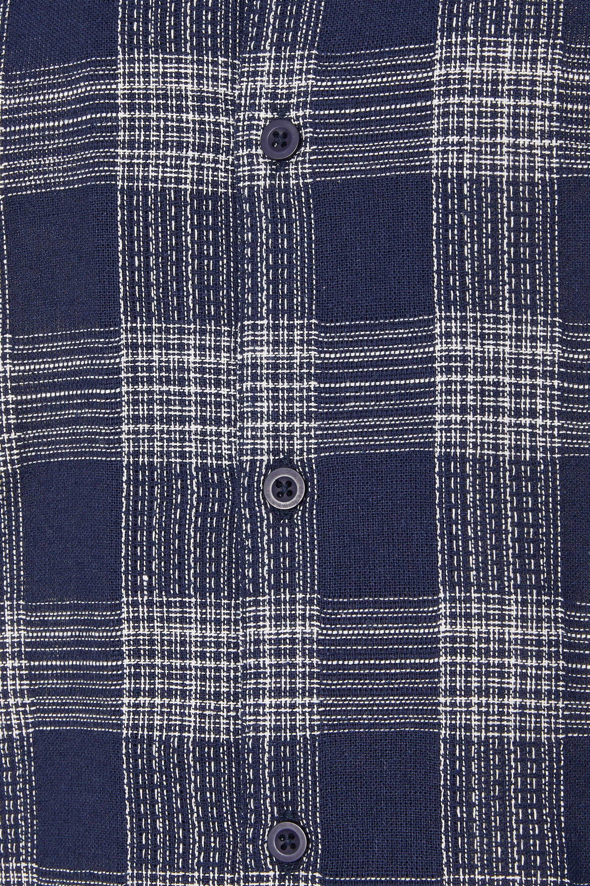 BadRhino Big & Tall Navy Blue Textured Check Print Shirt | BadRhino 6