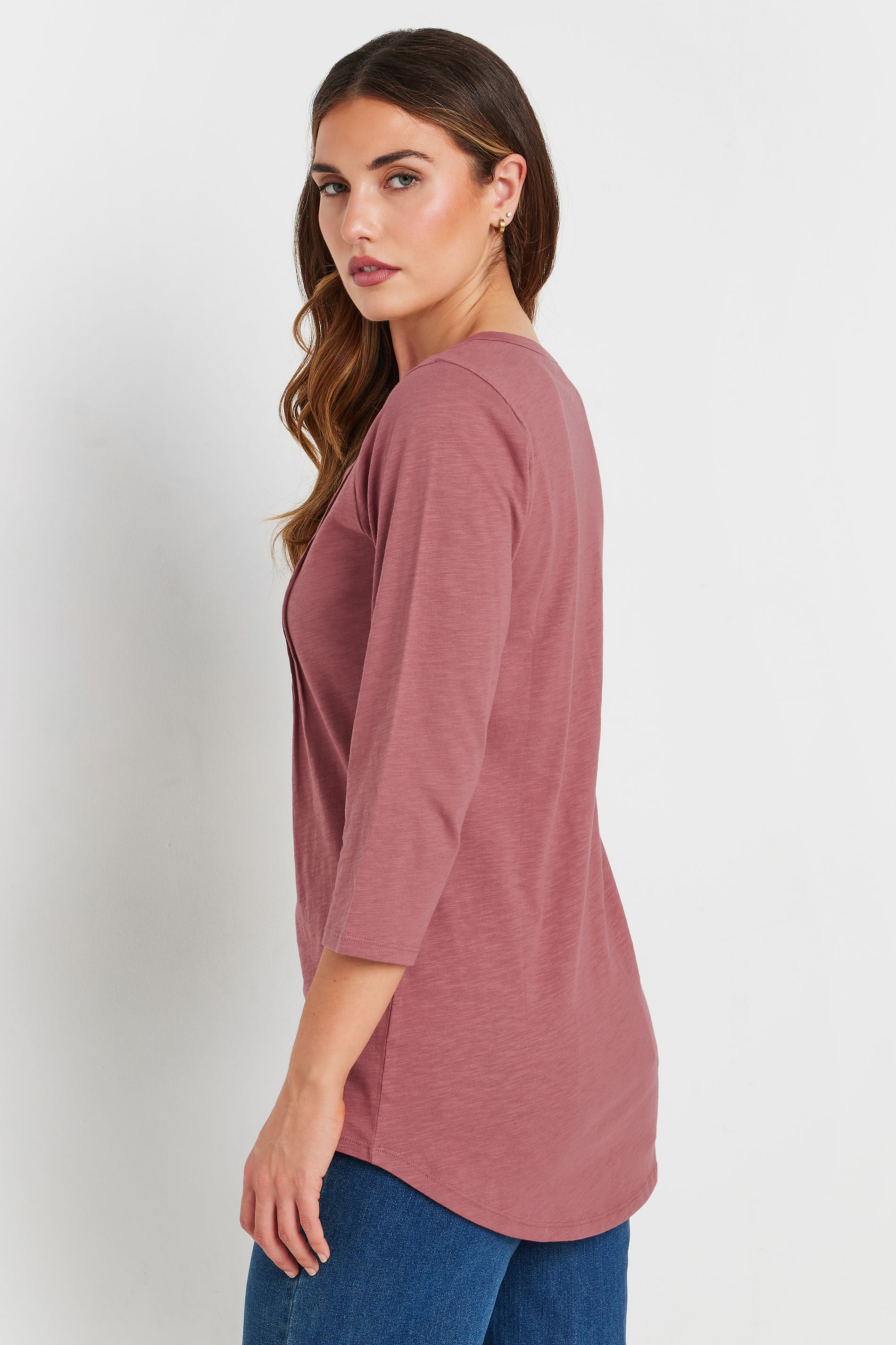 LTS Tall Pink Henley Top | Long Tall Sally 3