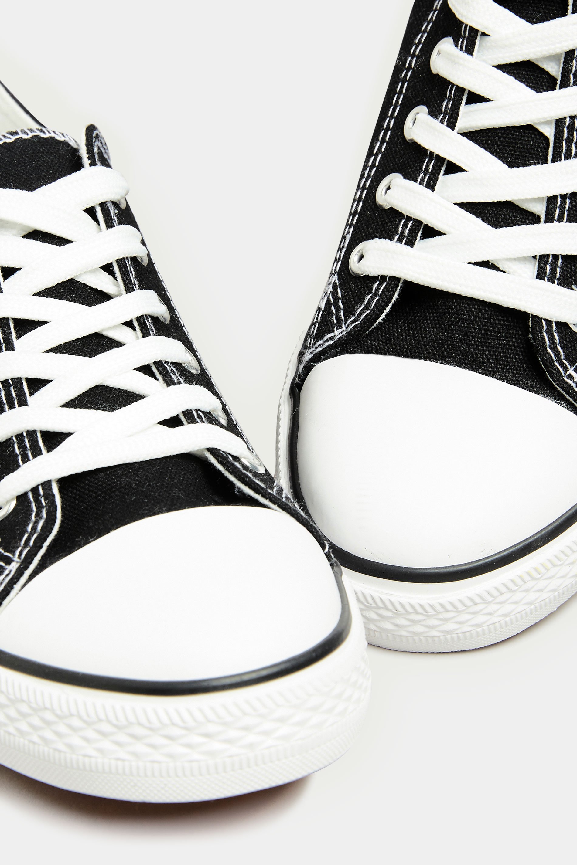 LTS Black Canvas Low Trainers In Standard Fit | Long Tall Sally  5