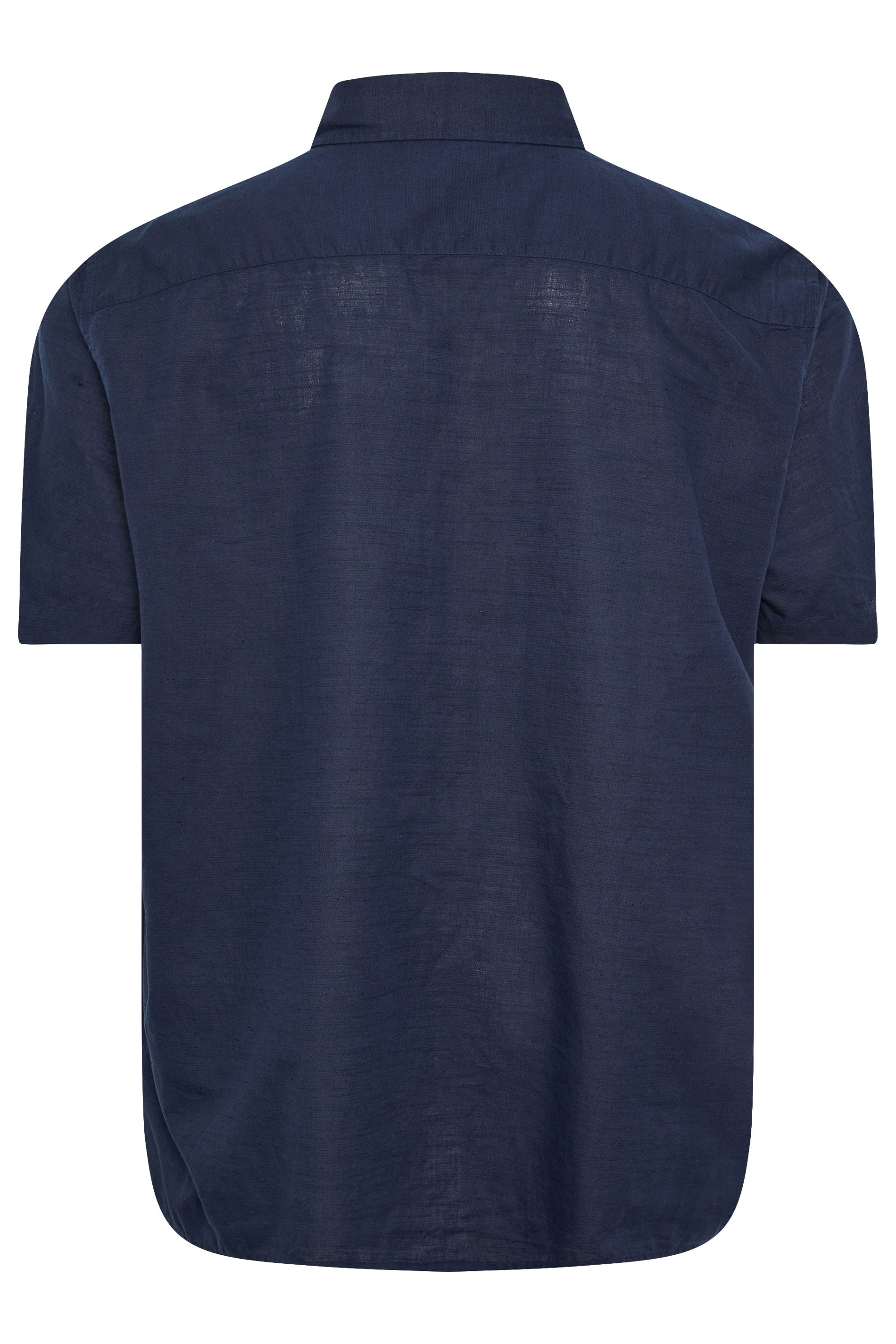 BadRhino Big & Tall Navy Blue Linen Shirt | BadRhino 9