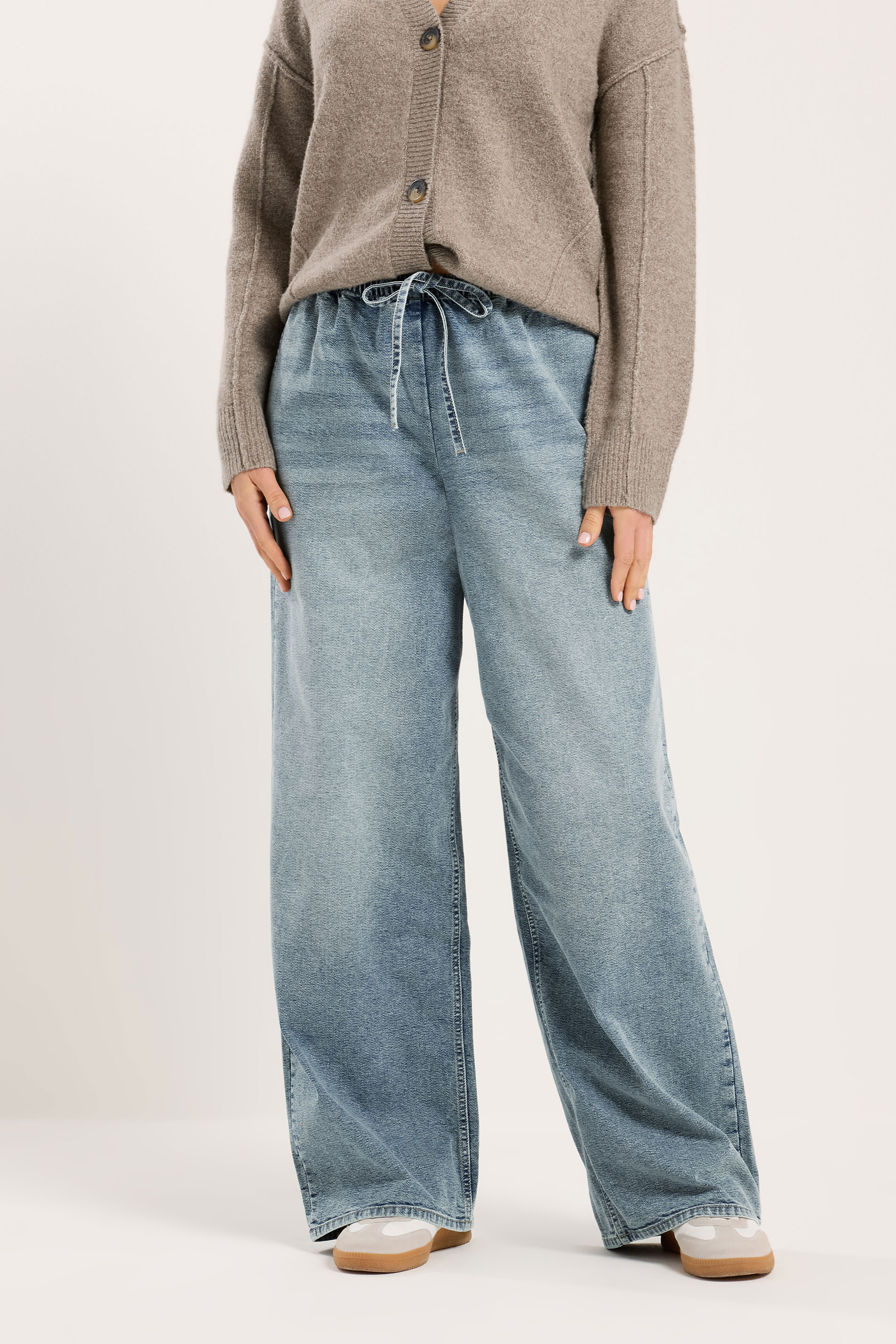 LTS Tall Women's Blue Mid Wash Wide Leg Jeans | Long Tall Sally 2