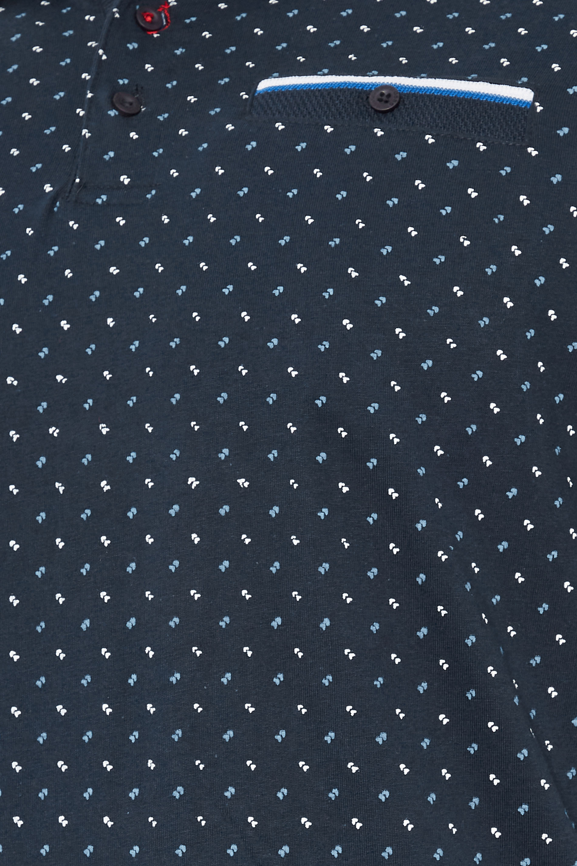 D555 Big & Tall Navy Blue Jersey Jacquard Polo Shirt | BadRhino 2